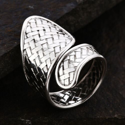 Royal Bali Kollektion- Korbgeflecht Bypass Ring image number 1