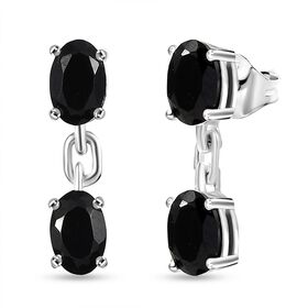 Schwarze Spinell-Ohrhänger, 925 Silber ca. 2,40 ct 