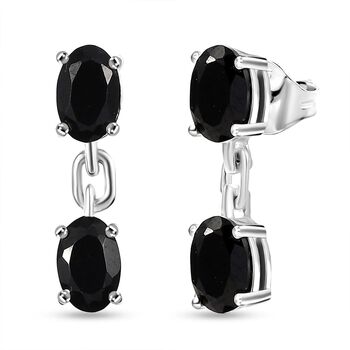 Schwarze Spinell-Ohrh&auml;nger, 925 Silber ca. 2,40 ct&nbsp;