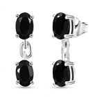 Schwarze Spinell-Ohrringe, 925 Silber ca. 2,40 ct