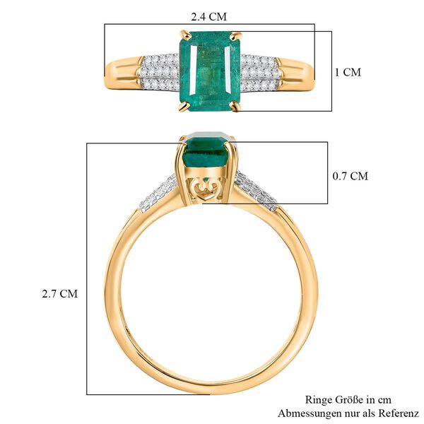 AAA Kagem sambischer Smaragd und Diamant Ring in 585 Gold - 1,79 ct. image number 7