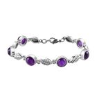 Afrikanischer Amethyst Armband, ca. 19 cm, Edelstahl, ca. 14.99 ct