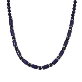 Blaue Sandstein Halskette, 45 cm - 220 ct.