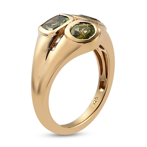 Peridot Ring 925 Silber 585 Vergoldet image number 6