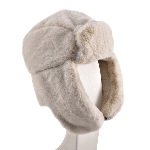 Kunstpelz Trapperm&uuml;tze mit Ohrenklappen, Beige image number 2