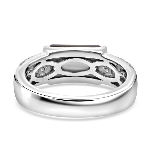Lustro Stella Grüner Zirkonia, Weißer Zirkonia Ring 925 Silber rhodiniert (Größe 17.00) image number 5