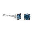 Blaue Diamant-Ohrringe, P1 SGL zertifiziert, 585 Weißgold ca. 0,40 ct image number 3