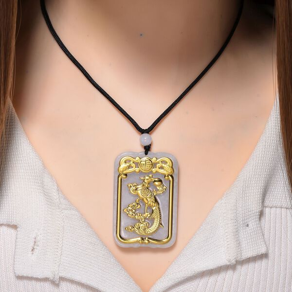 Flexible wei&szlig;e Jade 71cm Halskette in 999 Gold - 125 ct. image number 2