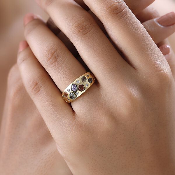 Mehrfarbiger Saphir und Zirkon-Ring - 2,10 ct. image number 3