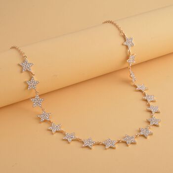 Wei&szlig;e Kristall-Halskette in Goldton - 20 ct.