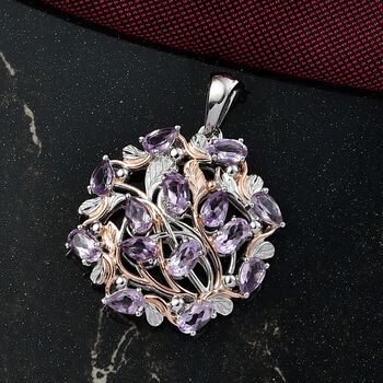 D'Joy AA Rose De France Amethyst zweifarbiger Anh&auml;nger - 2,95 ct.