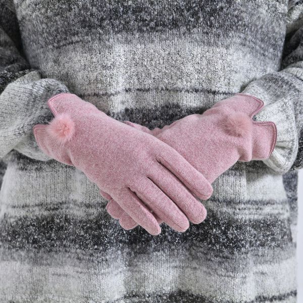 Kaschmirhandschuhe mit Mikroplüschfutter, Altrosa image number 3