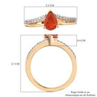 Feuer opal und Zirkon Ring 925 Silber Gelbgold Vermeil image number 6