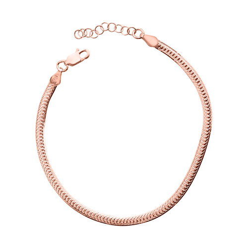 Fischgräten-Armband in rosévergoldetem Silber image number 0