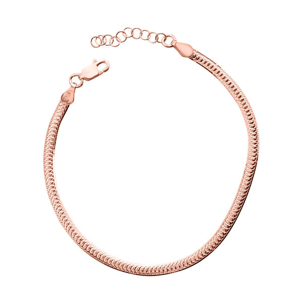 Fischgräten-Armband in rosévergoldetem Silber image number 0