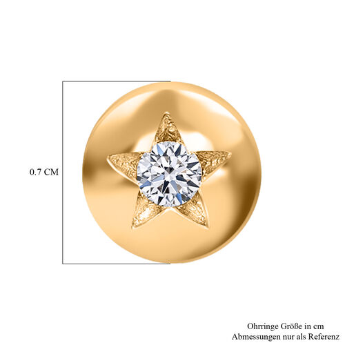 LUXURIANT DIAMOND- SI-GH Labor Diamant Ohrringe, 925 Silber Gelbgold Vermeil - 0,15 ct. image number 4