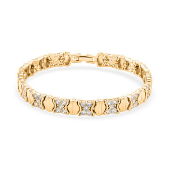 Wei&szlig;es Zirkonia 19cm Armband