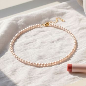 D'Joy Japanische Akoya Perle 50+5cm Halskette, 925 Silber vergoldet