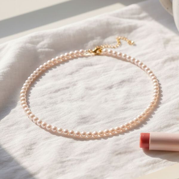 D'Joy Japanische Akoya Perle 50+5cm Halskette, 925 Silber vergoldet image number 1