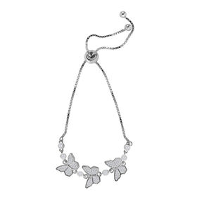 LUSTRO STELLA - Weißer Zirkonia Armband ca. 19 cm 925 Silber rhodiniert