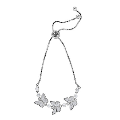 LUSTRO STELLA - Weißer Zirkonia Armband ca. 19 cm 925 Silber rhodiniert image number 0