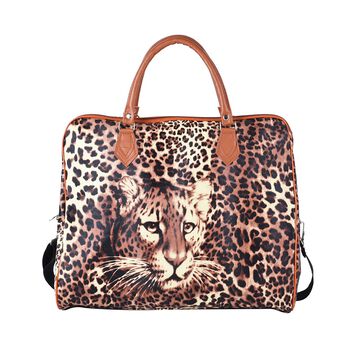 Handtasche mit Leopardenmuster, Braun