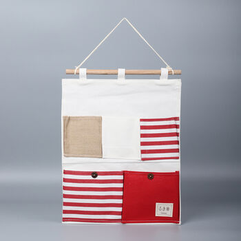 2er-Set Aufbewahrungstaschen, Gr&ouml;&szlig;e: 41x34 cm, Wei&szlig; und Rot