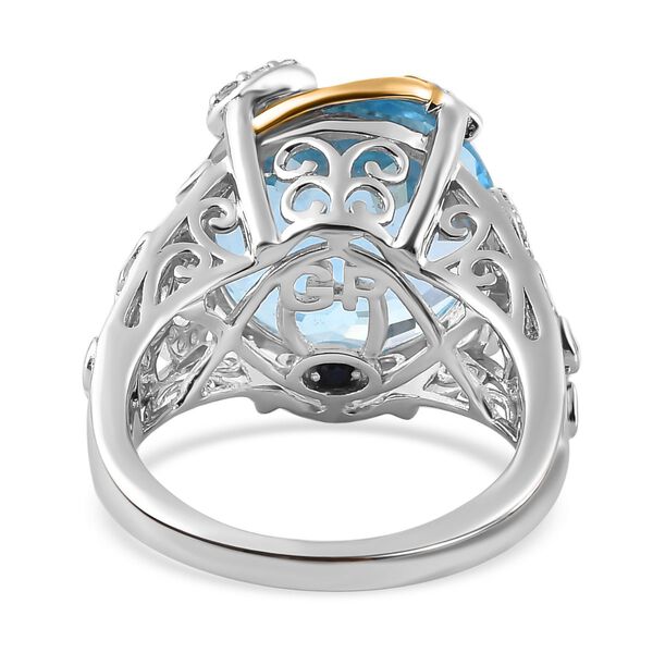 GP Celestial Dream Kollektion - Himmelblauer Topas, Zirkon und Kanchanaburi blauer Saphir-Ring - 12,87 ct. image number 6