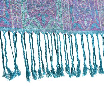 100% Viskose Paisley-Schal, T&uuml;rkis