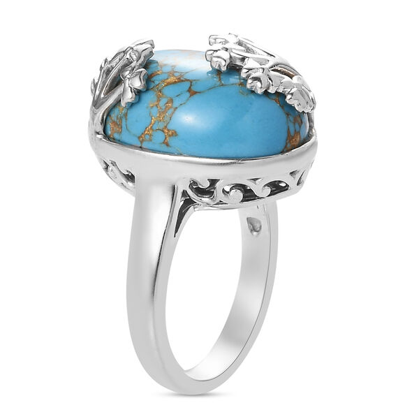 Blauer Mojave T&uuml;rkis Ring Messing Ionenbeschichtetes Platin  ca. 10,62 ct image number 5