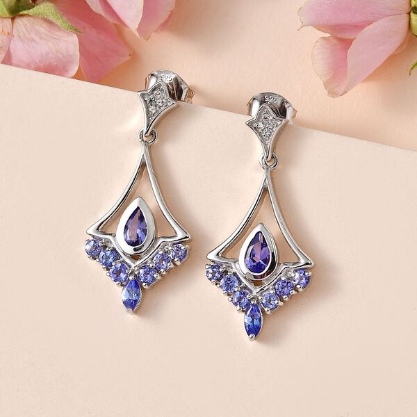 AA Tansanit Ohrringe, ca. 1,28 ct. image number 2