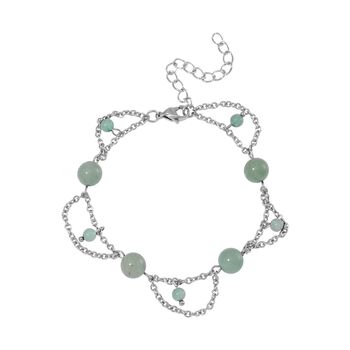Gr&uuml;ner Aventurin Armband ca. 19 cm 316L Edelstahl ca. 20.00 ct