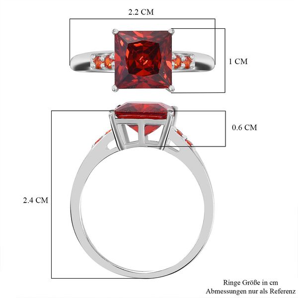 Granat kubischer Zirkonia-Ring - 4,45 ct. image number 7