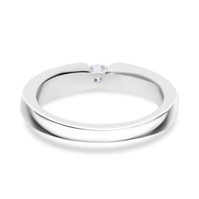 LUXURIANT VS Labor Diamant Ring, 925 Silber platiniert - 0,15 ct.