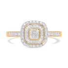 Weißer Diamant Ring, 925 Silber Gelbgold Vermeil, (Größe 21.00) ca. 0.25 ct