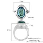 Pfau Triplett Quarz und Zirkon Ring 925 Silber Platin-Überzug image number 6
