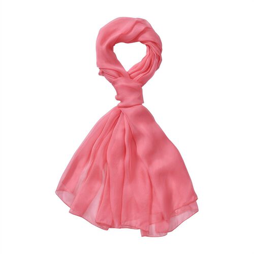 LA MAREY Chiffon Seidenschal, pfirsich image number 0