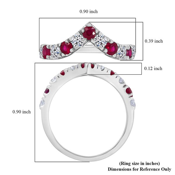 LUXURIANT AAA nat&uuml;rlicher Mosambik Rubin und Labor Diamant Ring in 417 Wei&szlig;gold - 1,40 ct. image number 5
