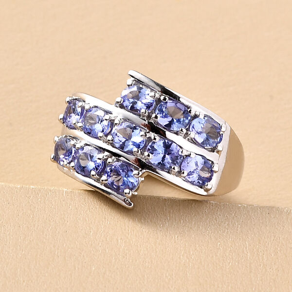 AA Tansanit-Ring, 925 Silber platiniert  ca. 1,86 ct image number 2