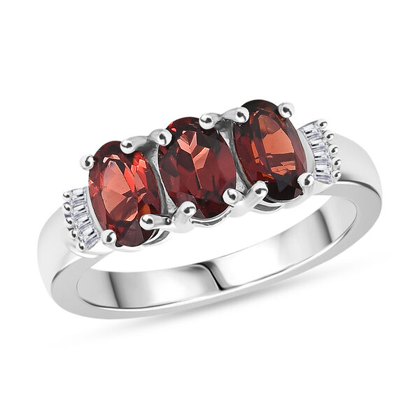 EverTrue Mosambik Granat und Diamant Ring in Silberton - 1,77 ct. image number 3