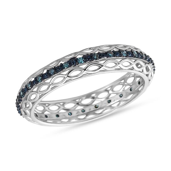 D'Joy blauer Diamant Ring, 925 Silber rhodiniert - 0,15 ct. image number 4