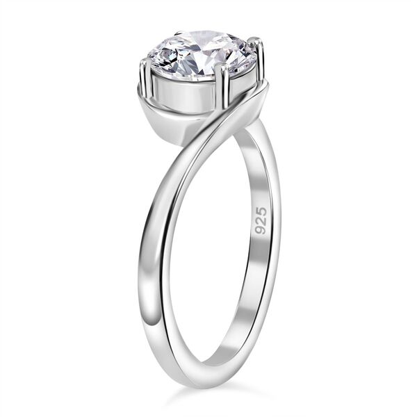 Moissanit Ring 925 Silber platiniert (Größe 19.00) ca. 1,18 ct image number 5