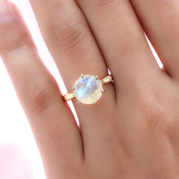 Premium Regenbogen Mondstein und Zirkon-Ring - 3,29 ct. image number 3