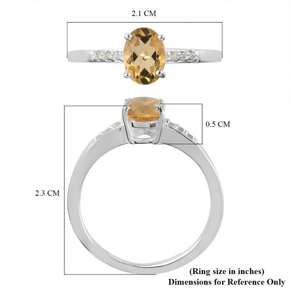 Citrin und Zirkon Ring 925 Silber  ca. 0,82 ct image number 7