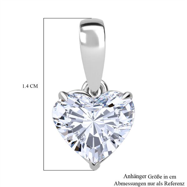 LUXURIANT SGL zertifizierter VS-EF Labor Herz Diamant Anh&auml;nger in 950 Platin - 1 ct. image number 5