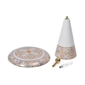 Kabellose Tischlampe mit Touch-Steuerung, Magnetdesign und Orientalisches Muster, 23x31cm, Weiß