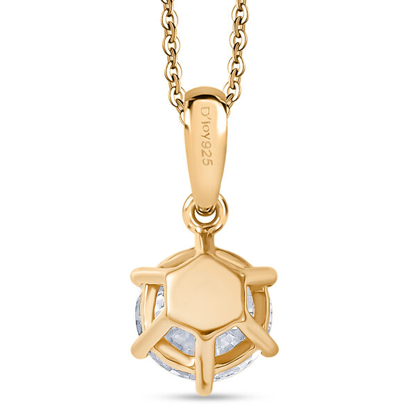 D'Joy Moissanit Anh&auml;nger mit 50cm Kette, 925 Silber vergoldet - 1,80 ct. image number 5