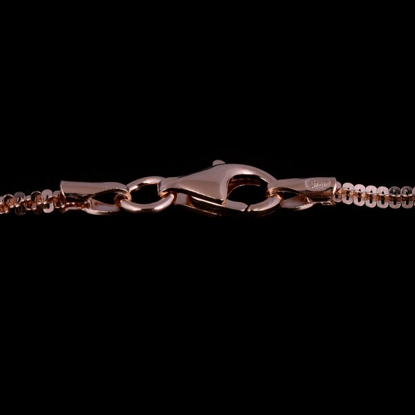 Italienische, alternierende Margarita-Kette, ca. 50 cm, 925 Silber Roségold-Überzug ca. 3,67g image number 3