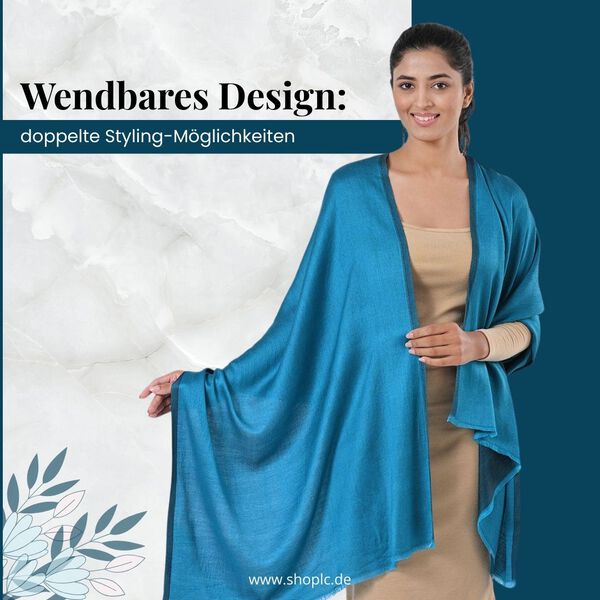 Eleganter Wende-Schal aus Netzgewebe, Viskose, 70x200 cm, Petrol image number 2