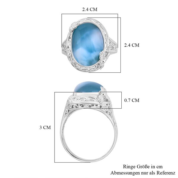 Royal Bali Kollektion- Larimar Ring - 14,23 ct. image number 5